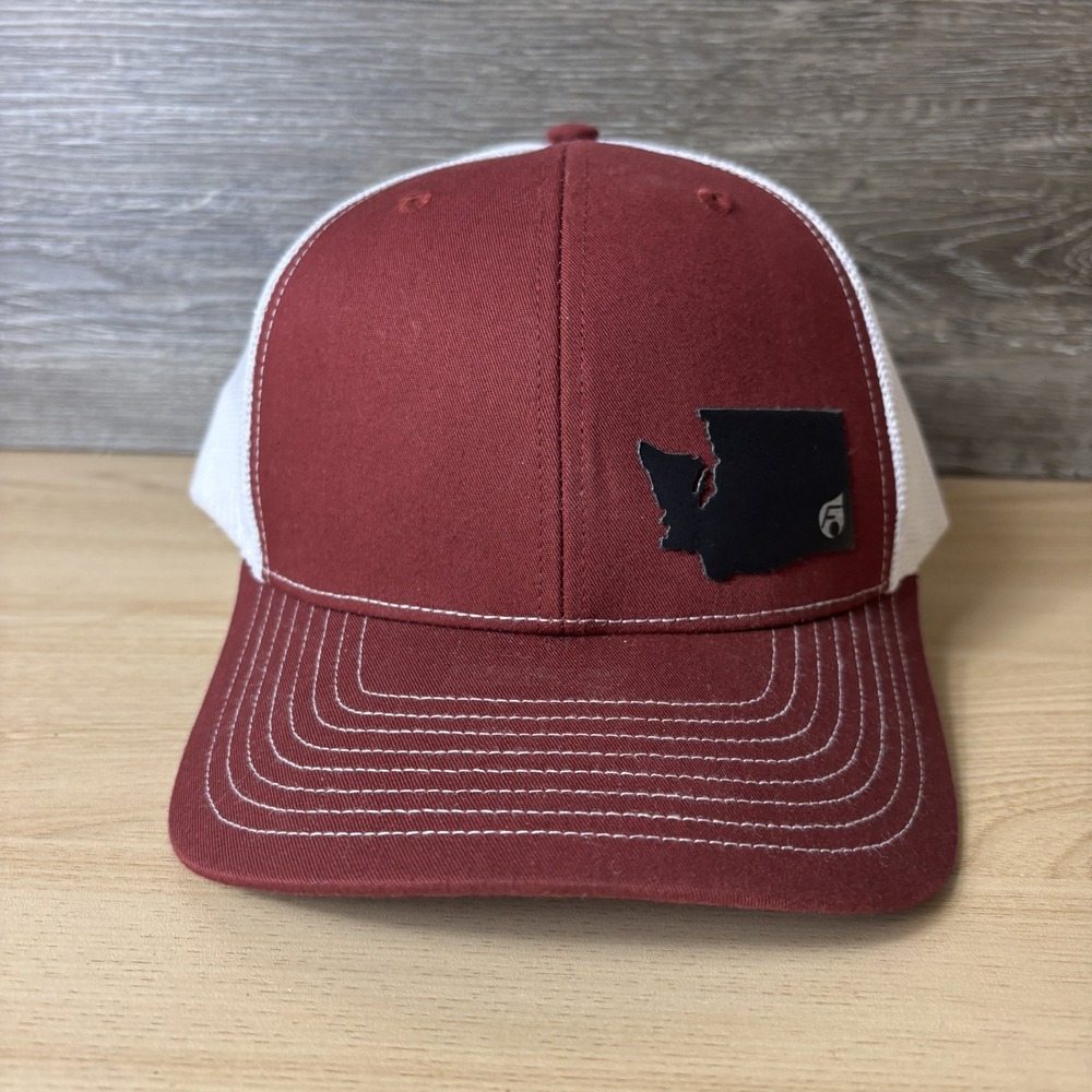 HD Fowler Hat Cap Snap Back Maroon White Trucker Mesh Patch Mens Logo